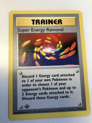 Energy Removal - Pokemon Card - Base Set 1st Edition Rare Card