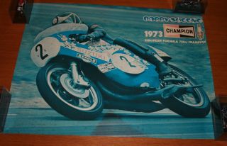 Rare Vintage Barry Sheene Suzuki Poster 1970 