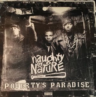 Rare Hip Hop Lp Naughty By Nature Poverty’s Paradise Vg,  Shrink
