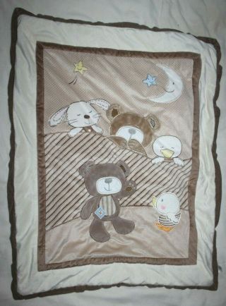 Babies R Us Koala Baby B Is For Bear Tan Crib Comforter Blanket Rare Htf 31x42 "