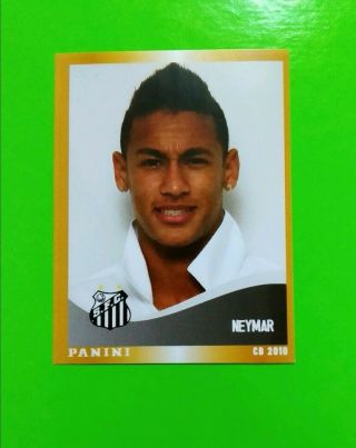 Rookie Neymar Sticker Card 2010 Santos - Barcellona - Psg - Brazil Rare Very Good (a)