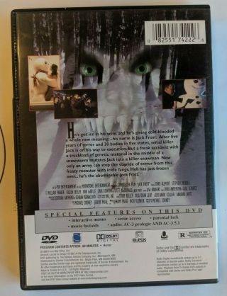 JACK FROST DVD RARE CULT HORROR COMEDY MICHAEL COONEY LETTERBOXED GORE 2