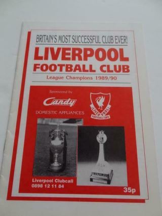 Liverpool Fc 1990 - 91 Rare Official Club Issued Brochure / Autograph Sheet