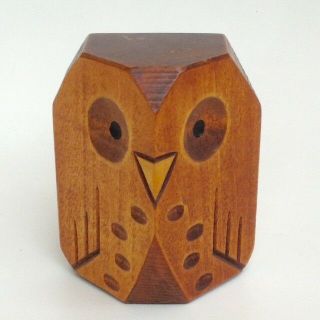 Vintage Wooden Owl Figurine Danish Modern Style Rare Japan Made