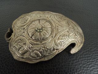Rare Antique Islamic Ottoman Silver Alloy Half Belt Buckle - Early 19th