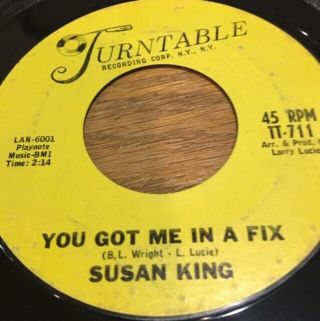 Rare Northern Soul 45 - Susan King - You Got Me In A Fix - Turntable