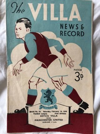 Aston Villa V Manchester Utd 1949 (rare)