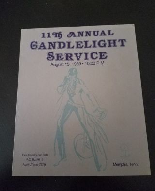 11th Annual Elvis Presley Candlelight Sevice Program 1989 Rare Vintage