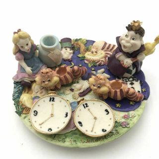 Alice In Wonderland Resin Mini Tea Set Rare Vintage Cheshire Cat Queen Of Hearts