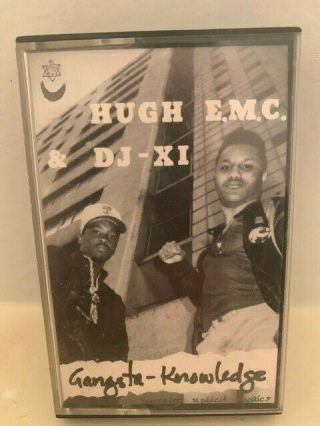 Rare Hugh E.  M.  C.  & Dj - X1 Gangsta Knowledge Cassette Tape Hip - Hop