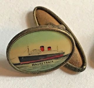 Rare Vintage 1939 Rms Mauretania Ship Cufflinks (cuff Links)