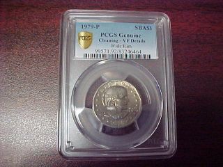 Rare 1979 - P Wide Rim Susan B.  Anthony Dollar - Lowest Vf Details Pcgs Certified