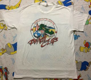 Vtg 80s University Of Florida Gators Mascot Beach Club T - Shirt Club Rare Large