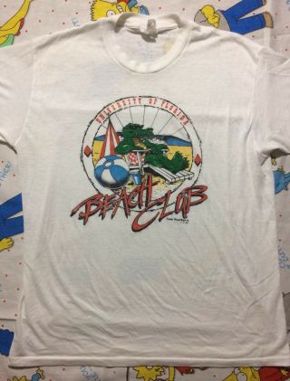 Vtg 80s University Of Florida Gators Mascot Beach Club T - Shirt Club Rare Large 3