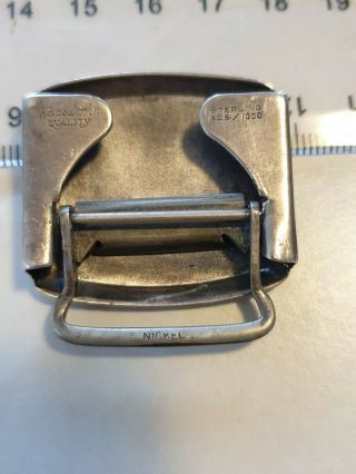 Rare Vintage Sterling Silver Belt Buckle Sterling 925/1000 4