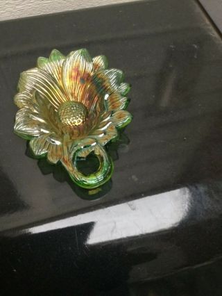 Pretty And Rare Millersburg Green Sunflower Pin Tray
