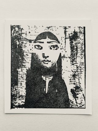 Rare Collage Altered Woman Rubber Stamp Unmounted - Unique
