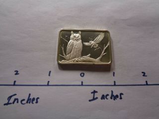 Great Horned Owl Hamilton 1976 Very Rare 999 Silver Bar Only 250 Made