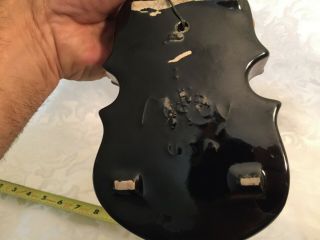 VERY Rare Vintage McCoy Pottery Gloss Black Violin 10 1/2 