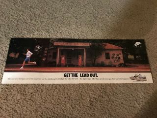 Vintage 1989 Nike Air Span Running Shoes Poster Print Ad Men 