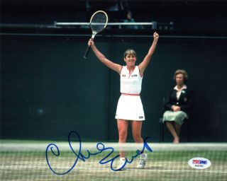 Chris Evert Signed Autographed 8x10 Photo Wimbledon Us Open Champ Rare Psa/dna