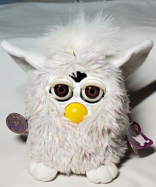 Champagne Furby By Tiger Electronics Rare Glitter Sparkle White Feet Ears 70 - 800