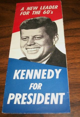 Rare Jfk Campaign Poster And Pamphlet With Family Photo Kennedy For President