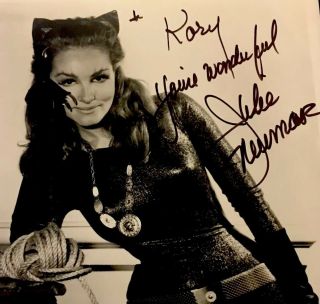 Vintage Rare Julie Newmar Catwoman Signed Press Photo Batman 1966 - 1967