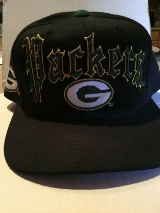 Rare Vintage Green Bay Packers Embroidered Snapback Cap Hat By Drew Pearson Co.