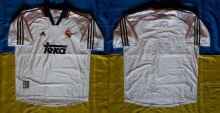 ● Rare Fc Real Madrid Spain 1998/1999 Home White Shirt Adidas Size Men Adult L ●