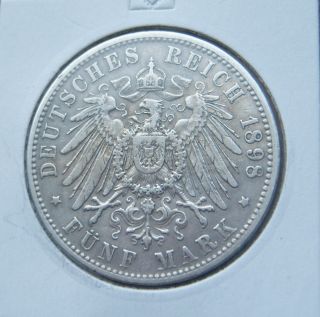 Germany 5 mark 1898 Otto Kingdom of Bavaria.  Rare coin 2