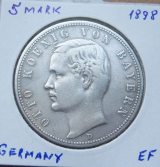 Germany 5 mark 1898 Otto Kingdom of Bavaria.  Rare coin 3