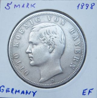 Germany 5 mark 1898 Otto Kingdom of Bavaria.  Rare coin 4