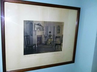Rare Pencil Signed Wallace Nutting Print " The Daguerreotype " In Frame