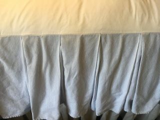 Vintage Rare Ralph Lauren Bradford Blue Stripe King Bed Skirt 15” USA 2