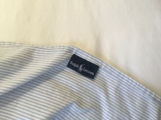 Vintage Rare Ralph Lauren Bradford Blue Stripe King Bed Skirt 15” USA 3