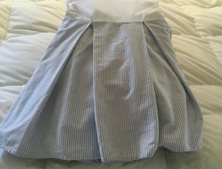 Vintage Rare Ralph Lauren Bradford Blue Stripe King Bed Skirt 15” USA 7
