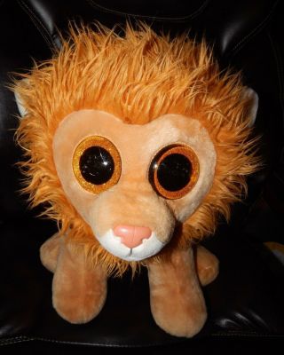 Ty Beanie Boo Louie Lion Rare Retired Jumbo Plush 13 " Stuffed Animal Toy Guc