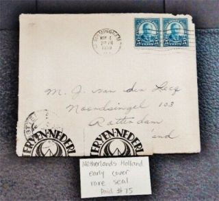 Nystamps Netherlands Holland Stamp Early Cover Rare Seal Paid: $75