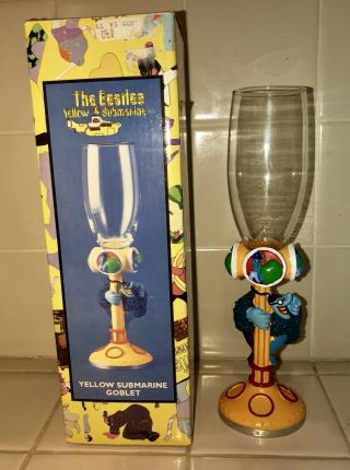 The Beatles Yellow Submarine Goblet Wine Glass 1999 Nib Chief Blue Meanie Rare