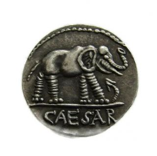 Rare Roman Silver Denarius Of Julius Caesar 12 - 100 Bc (quite Readable Coin)