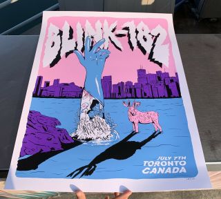 Rare Blink 182 " Toronto " 2019 Tour Concert Poster July 7 Budweiser Stage 78/175