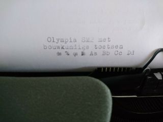 Rare Olympia SM2 Typewriter Green QWERTZ - Textile Industry Keys - 5