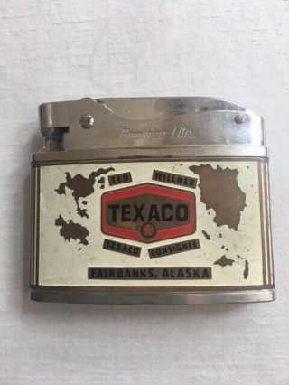 Vintage Texaco Flat Advertising Lighter Fairbanks Alaska Rare