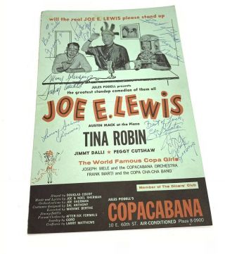 Vtg 1964 Copacabana Playbill With Wayne Newton And Other Signatures Rare