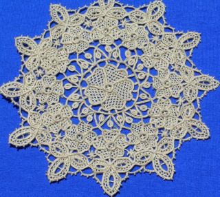 Rare Antique Reticella Zele Needle Lace Doily Coaster