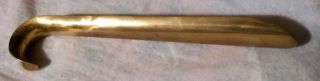 Rare - Pure Brass Metal Shoe Horn 12 " Long - Light Signs Of Normal Use