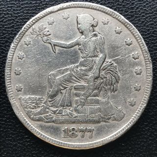 1877 Trade Dollar $1 Silver Philadelphia Very Rare Better Grade 16897