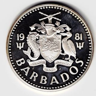 BARBADOS 25 Dollars 1981 KM31 Ag500 28.  28g CARIFESTA Imp.  PROOF minted 1,  008 RARE 2
