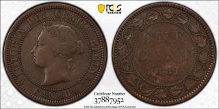 Canada 1881 H One Cent Ddo Pcgs F15 Lowest Pop Rare Variety Large Copper Km 7